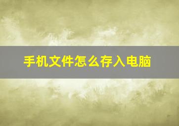 手机文件怎么存入电脑