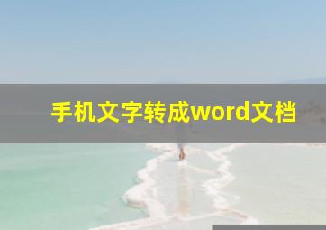 手机文字转成word文档