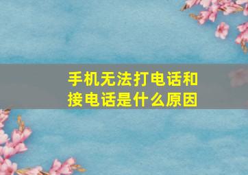 手机无法打电话和接电话是什么原因