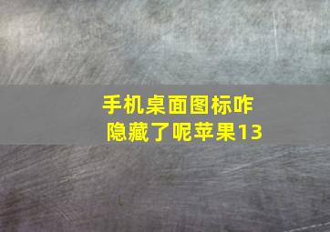 手机桌面图标咋隐藏了呢苹果13