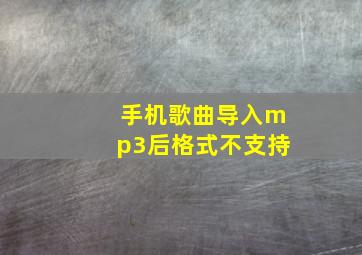 手机歌曲导入mp3后格式不支持