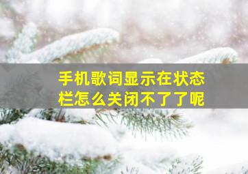 手机歌词显示在状态栏怎么关闭不了了呢