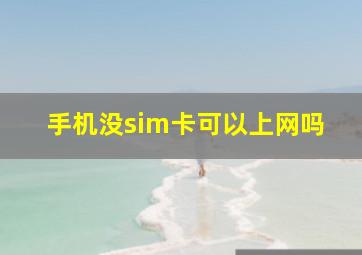 手机没sim卡可以上网吗