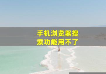 手机浏览器搜索功能用不了