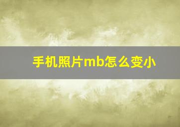 手机照片mb怎么变小