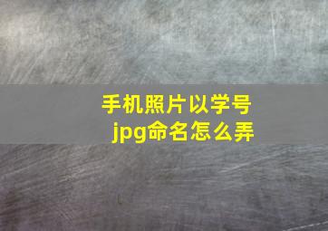 手机照片以学号jpg命名怎么弄