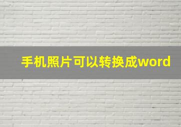 手机照片可以转换成word