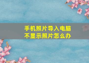 手机照片导入电脑不显示照片怎么办