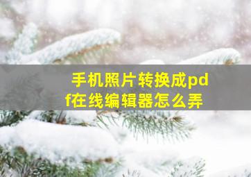 手机照片转换成pdf在线编辑器怎么弄