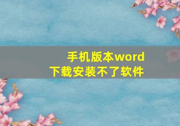 手机版本word下载安装不了软件