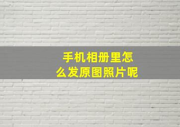 手机相册里怎么发原图照片呢