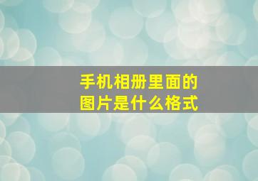 手机相册里面的图片是什么格式