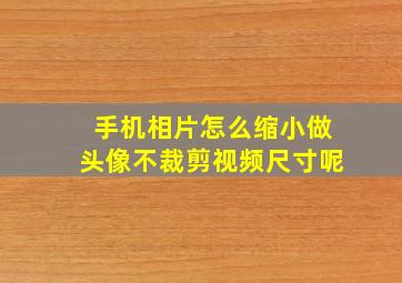 手机相片怎么缩小做头像不裁剪视频尺寸呢