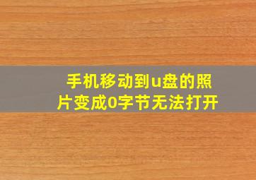 手机移动到u盘的照片变成0字节无法打开