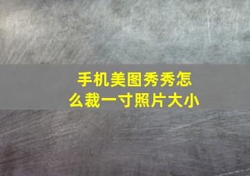 手机美图秀秀怎么裁一寸照片大小