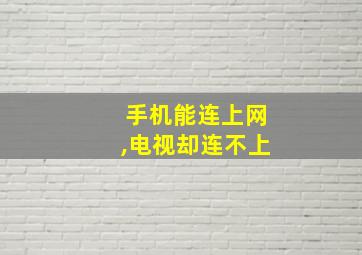 手机能连上网,电视却连不上