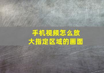 手机视频怎么放大指定区域的画面