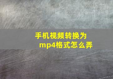 手机视频转换为mp4格式怎么弄