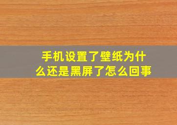 手机设置了壁纸为什么还是黑屏了怎么回事