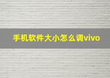 手机软件大小怎么调vivo