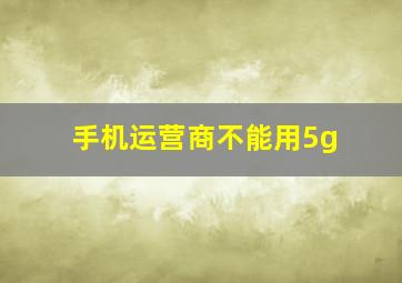 手机运营商不能用5g