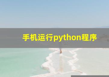 手机运行python程序