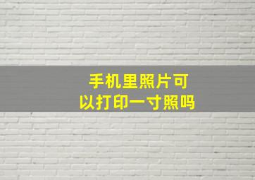 手机里照片可以打印一寸照吗