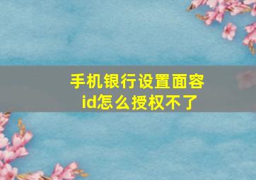 手机银行设置面容id怎么授权不了