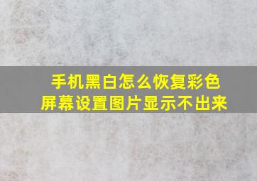 手机黑白怎么恢复彩色屏幕设置图片显示不出来