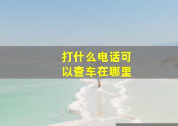 打什么电话可以查车在哪里