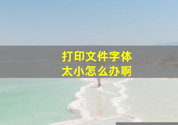 打印文件字体太小怎么办啊