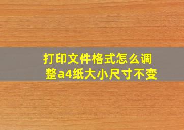 打印文件格式怎么调整a4纸大小尺寸不变