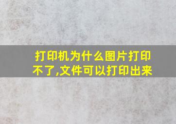 打印机为什么图片打印不了,文件可以打印出来