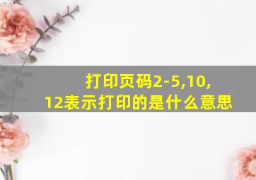 打印页码2-5,10,12表示打印的是什么意思