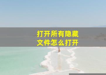 打开所有隐藏文件怎么打开