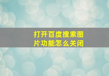 打开百度搜索图片功能怎么关闭