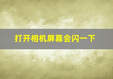 打开相机屏幕会闪一下