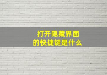 打开隐藏界面的快捷键是什么