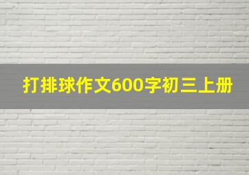 打排球作文600字初三上册