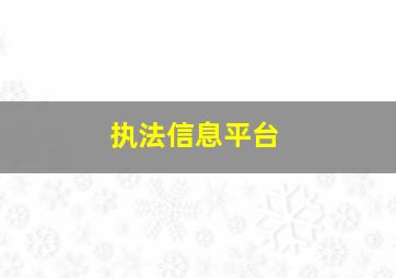 执法信息平台