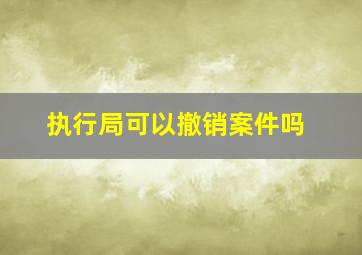 执行局可以撤销案件吗