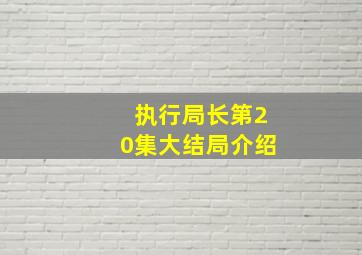 执行局长第20集大结局介绍