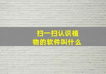 扫一扫认识植物的软件叫什么