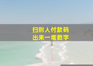 扫别人付款码出来一堆数字