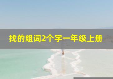 找的组词2个字一年级上册