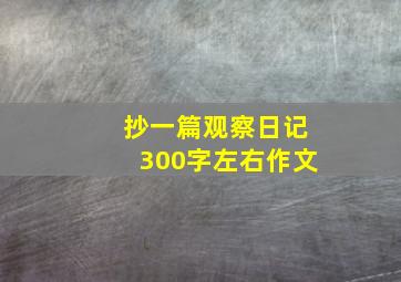 抄一篇观察日记300字左右作文