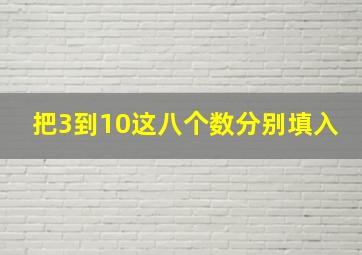 把3到10这八个数分别填入