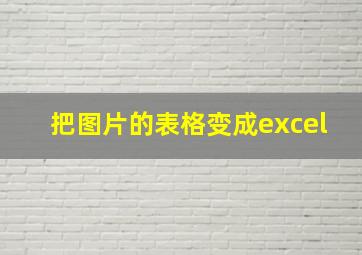 把图片的表格变成excel