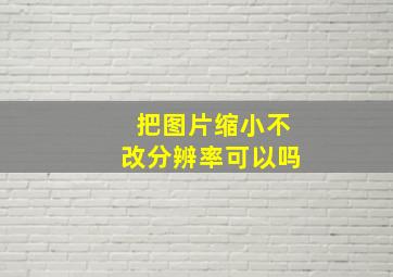 把图片缩小不改分辨率可以吗