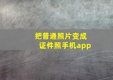 把普通照片变成证件照手机app